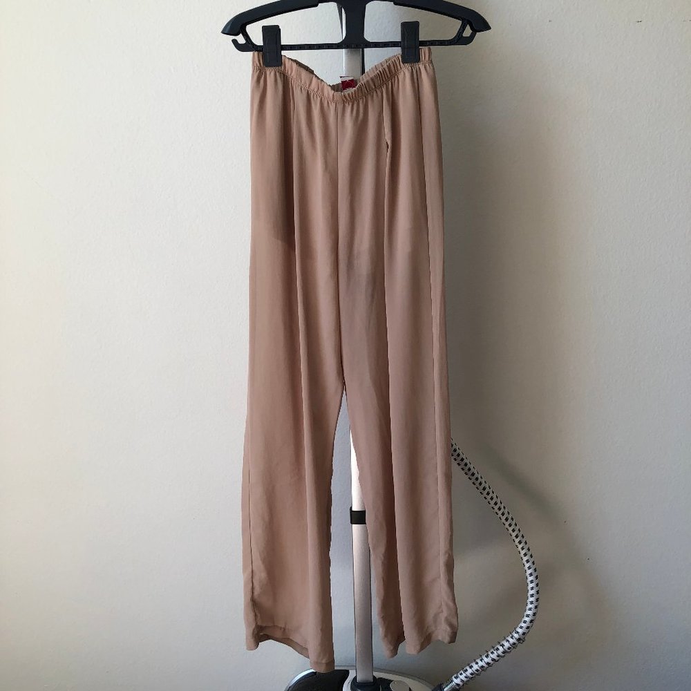 HEARTS Sheer Cream Wide Leg Pants